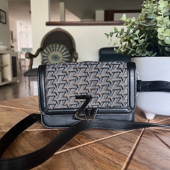 Zadig & Voltaire Monogram BLACK Patterned Belt Bag - Picture 1 of 11